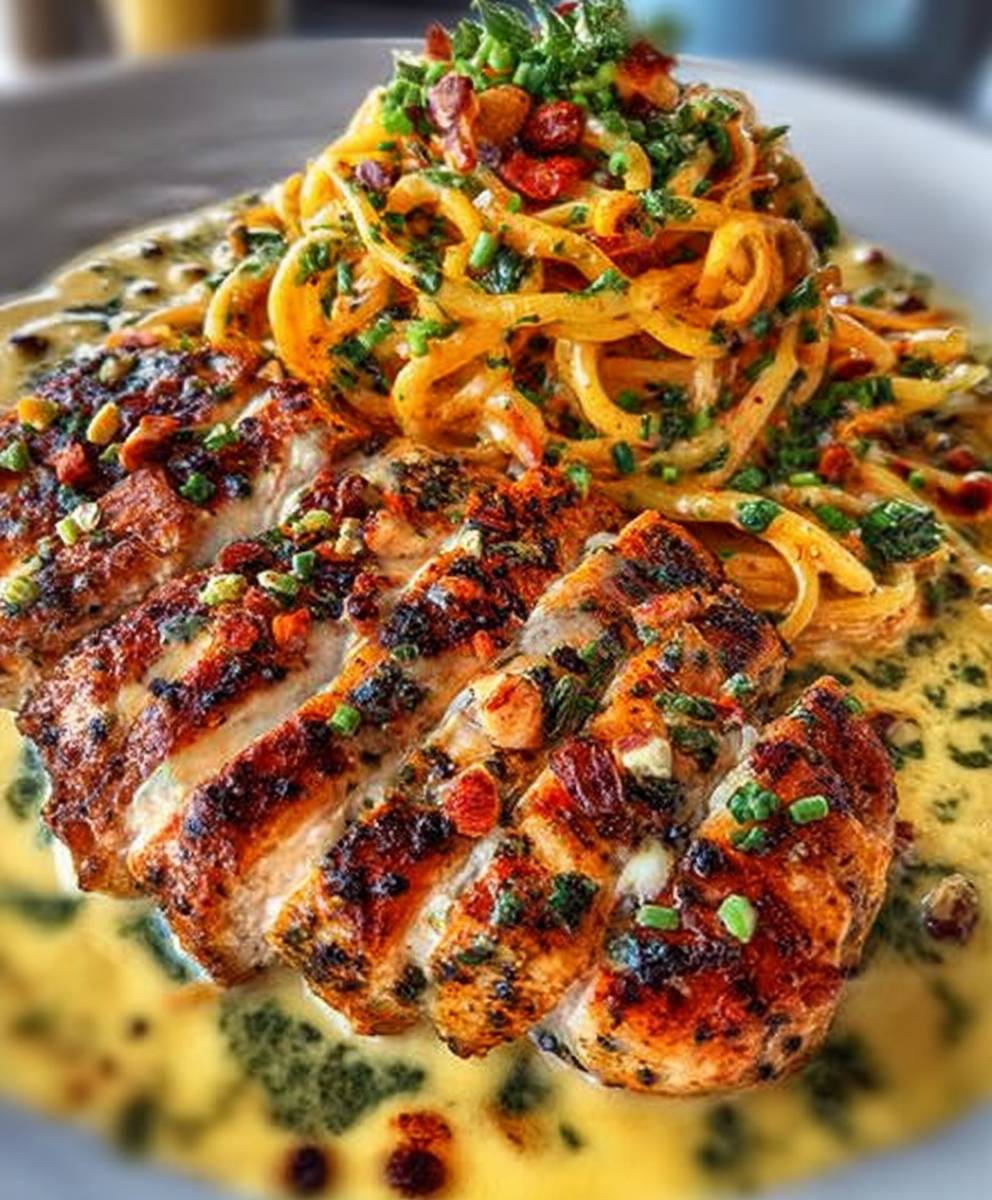 Garlic Parmesan Chicken Spaghetti in Spicy Cajun Cream Sauce image 2